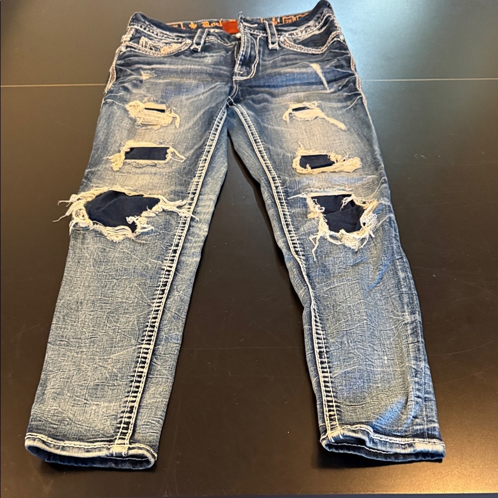 Rock Revival Men's Ripped Blue Skinny Jeans